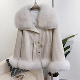 cold weather outfits Amfeov 2024 Winter New Style Whole Leather Fox Fur Jacket Women's Youth Petite Cropped Fashionable Fur Sweater Coat