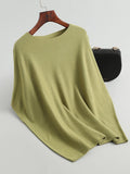 christmas outfit Amfeov Half Sleeves Loose Solid Color Off-The-Shoulder Knitwear Pullovers Sweater Tops