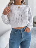 christmas outfit Amfeov Long Sleeves Loose Backless Buttoned Hollow Solid Color Split-Joint Round-Neck Pullovers Sweater Tops