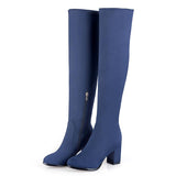 cold weather outfits Amfeov Faux Suede Boots over the knee high women boots women's autumn thigh high boots shoes bota B876a