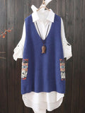 christmas outfit Amfeov Loose Printed V-Neck Vest