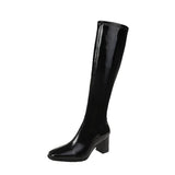 Amfeov Women Mid Calf Boots Female Zip Sexy Black Long Boots Woman Thin Heel Ladies Pointed Toe Party Boots Autumn Shoes Botas De Mujer