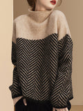 christmas outfit Amfeov Casual Loose High-Neck Sweater Tops