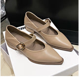 Amfeov 2024 New Style Fashionable Comfortable Elegant Toe Shoes Women's Sweet Cool Mary Jane Shoes Evening Night Versatile Scoop Shoes