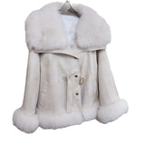 cold weather outfits Amfeov 2024 Winter New Style Whole Leather Fox Fur Jacket Women's Youth Petite Cropped Fashionable Fur Sweater Coat