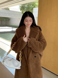 cold weather outfits Amfeov 2024 New Women's Fashionable Loose-fit Extended Teddy Bear Coat Thickened Warm Leather Jacket Autumn/winter