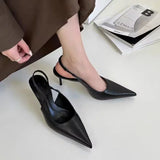 Amfeov Elegant High Heels Silver Pumps Women 2024Summer Slingbacks Pointed Toe Party Shoes Woman Solid Thin Heeled Sandals Ladies