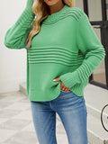 christmas outfit Amfeov Long Sleeves Loose Hollow Solid Color Round-Neck Knitwear Pullovers Sweater Tops