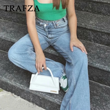 cold weather outfits Amfeov 2024 Autumn Winter Casual Women Jeans Fashion Streetwear Vintage Pockets Tierred High Waist Chic Ladies Long Denim Pants