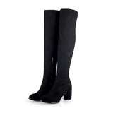 cold weather outfits Amfeov Faux Suede Boots over the knee high women boots women's autumn thigh high boots shoes bota B876a