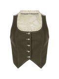 Amfeov Paneled Lace Button Front Corset Top