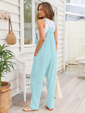 Jumpsuits for Women Casual Summer Rompers Sleeveless Loose Spaghetti Strap Baggy Overalls Jumpers with Pockets 2024
