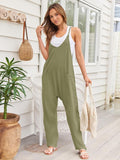 Jumpsuits for Women Casual Summer Rompers Sleeveless Loose Spaghetti Strap Baggy Overalls Jumpers with Pockets 2024