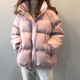 Amfeov Ladies Fashionable Winter Oversized Stand Collar Down Jacket Women 2024 New Warm Thick Loose Chic Parka Bread Padded Coat