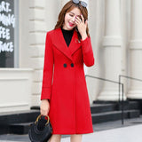 Amfeov 2023 New Spring And Autumn Woolen Coat Female Long Large Size Thick Women Woolen Jacket Slim Lady Clothing Women's Coats