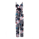 Amfeov Kayotuas Women Jumpsuit Boho Romper Floral Printed Casual Summer Sleeveless Loose Long Trousers Holiday Beach Female Overall