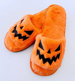 Amfeov 2024 New Purple Halloween Fuzzy House Slippers - Jack O Lantern Pumpkin Shoes Funny Kawaii Slippers For Girls Claquette Femme