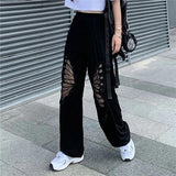 Thanksgiving Day Gifts Casual High Waist Loose Wide Leg Pants For Women 2022 Spring Summer Loose Female Butterfly Gauze Oversize Pants Ladies Trousers