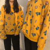 Christmas Gift Fun Dinosaur Full Print Sweatshirt Women Autumn Winter Unisex Fashion Harajuku Top Kawaii Round Neck Long Sleeve Jacket Pullover