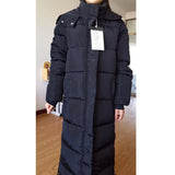 Amfeov Fashion Korean X-length Long Puffer Bomber Jackets Women Oversize Parka Plus Size Female Coat Basic Snow Wear Hood Ukraine