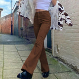 Women's jeans woman high waist Flared Jeans Khaki Black Brown Pants Women's pants for women clothing trouser Jean women trousers