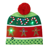 Amfeov Christmas Gift LED Christmas Hats Beanie Sweater Christmas Santa Hat Light Up Knitted Hat for Kid Adult For Christmas Party