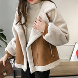 Women Winter Faux Fur Suede Jackets Coat Thicken Warm Lambs Wool Teddy Coats Ladies Loose Oversized Outwear Tops Woman Jacket