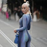Amfeov Workout Printing Bodycon Long Sleeve Rompers Womens Jumpsuit Streetwear Blue Autumn Fashion One Piece Outfit Sportswear