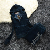 Women 2 Pieces Set Casual Tracksuit Sports Hooded Zipper Sweatshirts Suit 2021 Velet Soft and Comfortable Sweatpants Outfits