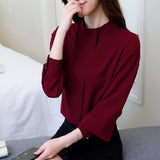 Amfeov Plus Size Women Blouse Shirt Long Sleeve Women's Clothing New Fashion 2024  Red Office Lady Shirt Feminine Tops Blusas D208 30