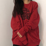 Christmas Gift Deeptown Japan Vintage Hoodie Women Harajuku Character Print Sweatshirt Fall 2021 Casual Red Letter Long Sleeve Pullover Kpop