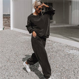 Tracksuit Women Sports And Leisure Sweater Suit Long Sleeve O-Neck Top And Long Sports Pants 2021 Autumn Two-Piece Suit