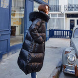 Fashion Raccoon Fur Collar Womens Down Jackets Winter Coat Parka For Girl Women Puffer Female Warm Jacket Plus Size Coats Duck