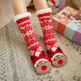 Amfeov Christmas Gift Soft Deer Cat Sheep Christmas Female Designer Sock Silicone Non-slip Women's Slippers Sock Fuzzy Socks Warm Plush Bedroom Women