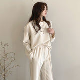 Christmas Gift Winter Tracksuit 2 Piece Set Suits For Women Long Sleeve Top And Pants Outwear Korean Style
