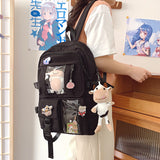 Amfeov Backpack Waterproof Nylon Female Schoolbag College Lady Laptop Backpacks Kawaii Girl Travel Book Bags Cute Women Large Capacity