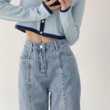 Amfeov Vintage High Waist Jeans Women Y2K Korean Fashion Baggy Woman Jean Loose Straight Pants For Women Denim Jean 2022 New Streetwear