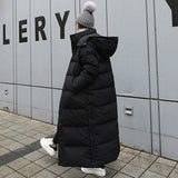 Amfeov Parka Coat Extra Maxi Long Winter Jacket Women Parkas Hooded Oversize Female Lady Windbreaker Overcoat Outwear Clothing Quilted