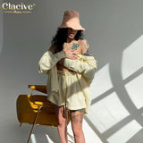 Elegant Solid Sets For Women Casual Long Sleeve Blouse Shirts High Wasit Lace-Up Two Piece Short Set Fashion Home Suit