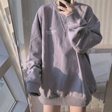 No Hat Hoodies Women Spring Letter Printed Loose Thin Korean Trendy Leisure Chic Womens Sweatshirts All-match Tees Preppy New BF