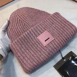 Amfeov Christmas Gift Winter Hats For Women Wool Blended Knit Wool Smiling Face Couple Cap Lady Thread Knitted Beanie Chapeau Femme шляпа женская 2024