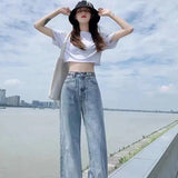 Casual Women Loose Vintage Female Pants  Women Harajuku Baggy Jeans Womens Pants Casual Funny Gothic Pants Summer Jeans fashion