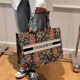 Back To School Amfeov Embroidery Fabric Luxury Designer Large Tote Handbags For Women Fashion Brand Small Ladies Shoulder Crossbody Bags