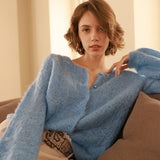 Amfeov Fancy Knitted Cardigan Gilet Women Winter O Neck Long Sleeve Casual Elegant Sweater 2022 Femme Autumn Vintage Chic Jumper
