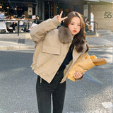 Christmas Gifts 2022 Winter New Women Coat Female Warm Jacket Fashion Leisure Thick Loose Solid Casual Sweet All-Match Detachable Collar