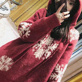 Christmas Gift Womens Christmas Knitting Sweater Loose Warm Casual Thicker Hooded Elegance Streetwear Female Pullovers Tops