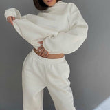 Tracksuits Women's Hoodie Pants Set Oversized Long Sleeve Sportwear Tracksuit Set 2021 Autumn Winter Suits On Fleece For Women