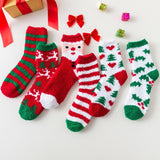 Amfeov Christmas Gift Women Sock Winter Warm Colorful kawaii Socks Soft Cotton Cute Santa Claus Deer Socks For Girl Christmas Gift socks