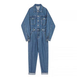 Amfeov Denim Overalls Autumn 2022 New Fashion Suits Trendy Cargos Rompers One Pieces Jean Jumpsuit Women's Clothing