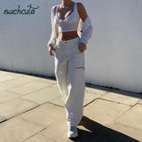 Amfeov casual straight Cargo pants women baggy trousers wide leg joggers summer 2024 high waisted ulzzang Camouflage buttoms